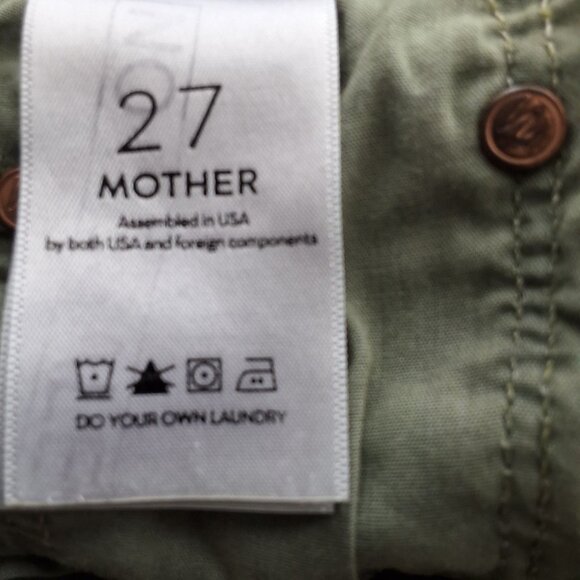 Mother The Insider Crop Step Fray Jeans Army Green Sz 27 - Picture 8 of 8